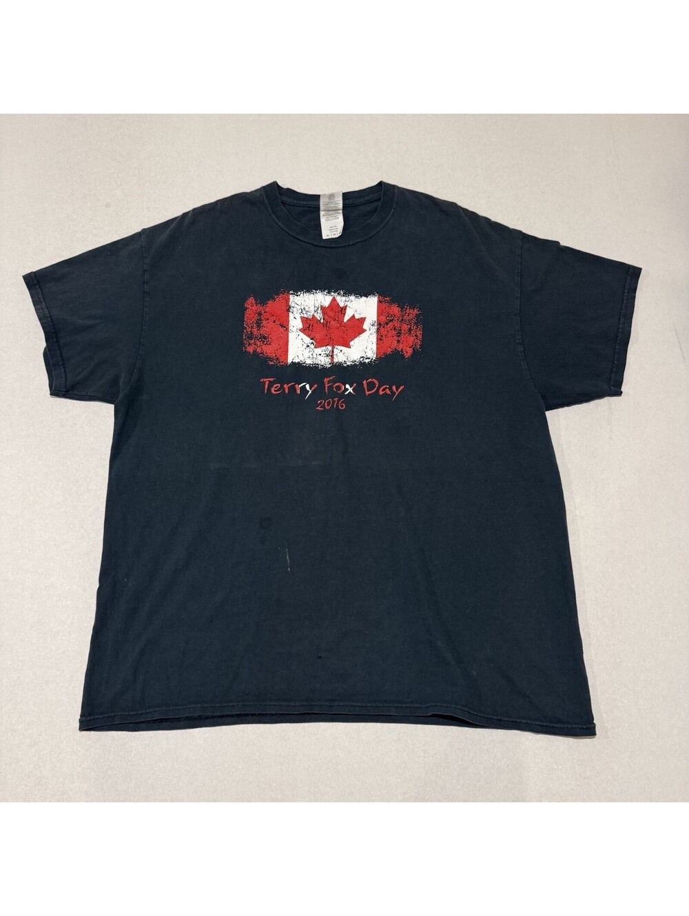 Terry Fox Day 2016 T Shirt XL Black Canadian Heritage Run St Annes Windsor ON